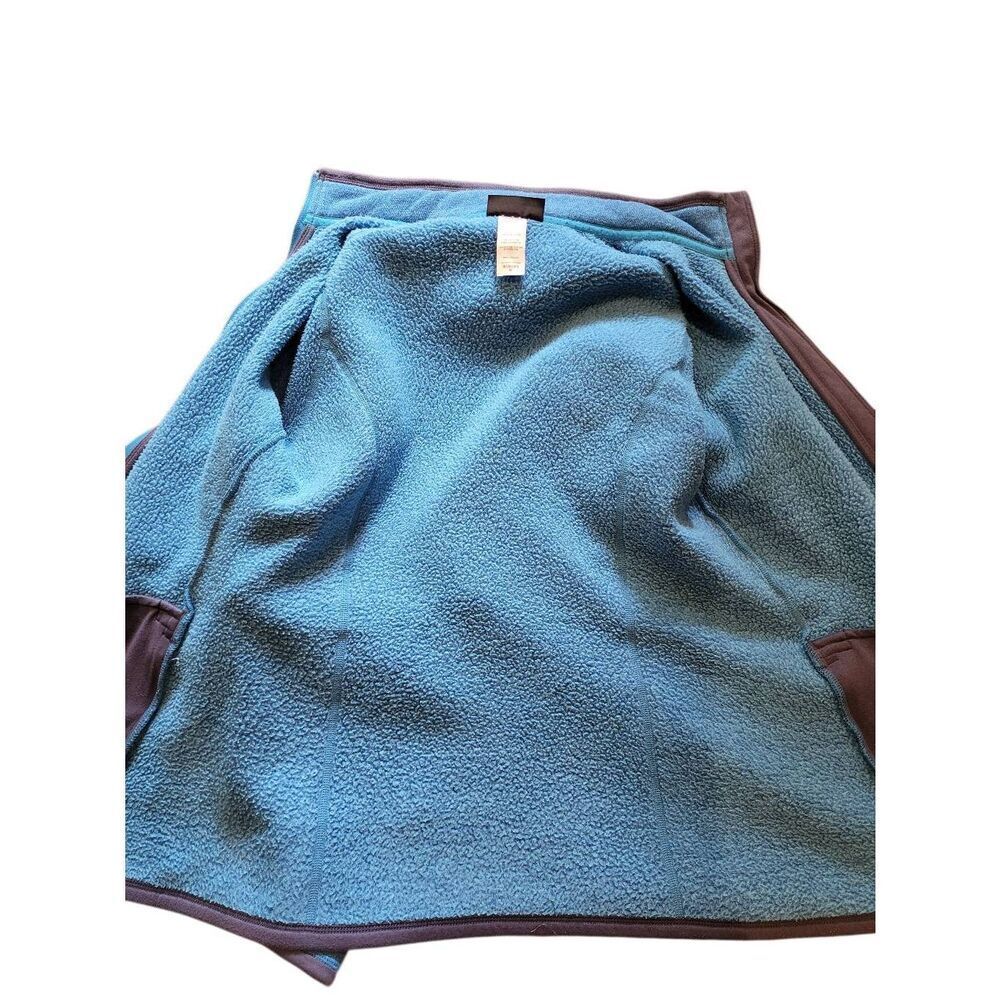 Patagonia Jacket Women's Medium Bright Blue Knit Fleece Zip Up Hiking Outdoors - Picture 3 of 4